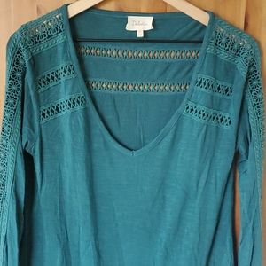 Anthropologie Deletta Crochet Detail Top